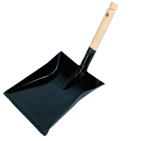 WD Kehrschaufel Metall schwarz mit Holzgriff robuste Ausführung