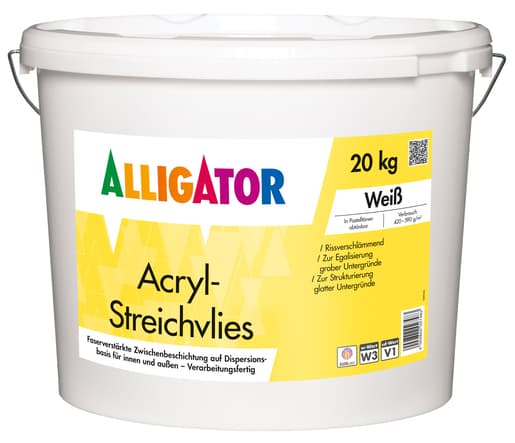 Allig.Acryl Streichvlies Weiß