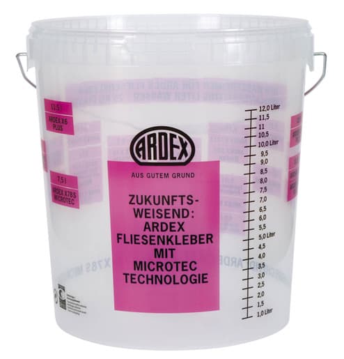 Ardex Wassereimer transparent 73202 Metallbügel u. Messeinteil.