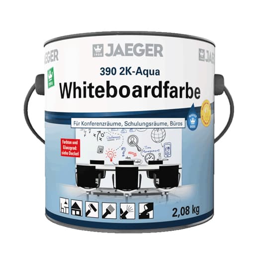 Jaeger 2K-Aqua Whiteboardfarbe 3900802-923 RAL9016 Weiß seidenglänzend