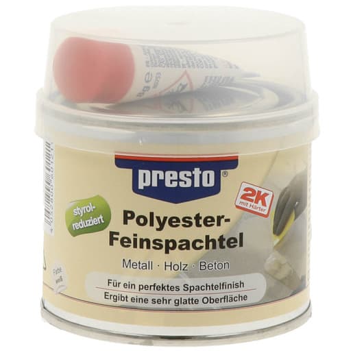 prestoflex Polyester-Feinspachtel P 601211 mit Härter, weiß