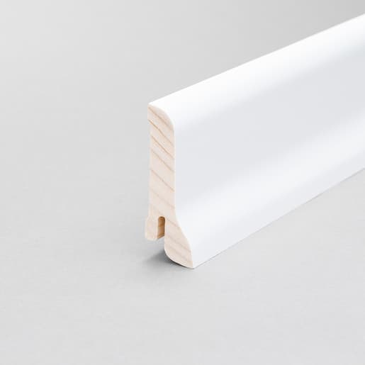 MPlus Holzleiste 2030 MP1039 22×60 weiss Starkf caRAL9016 geschwungen