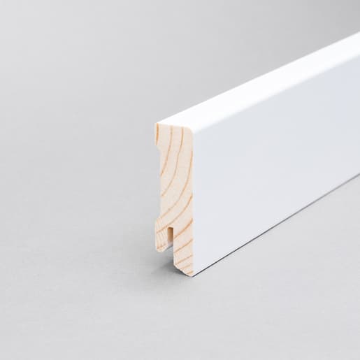 MPlus Holzleiste 2030 MP3336 16×58 Kiefer weiss lack RAL9016 lei.rund
