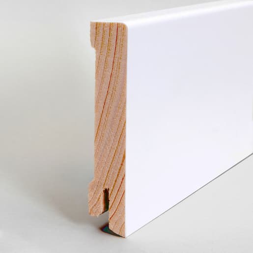 MPlus Holzleiste 2030 MP5049 16×80 Fichte weiss SF ca9016 leicht rund