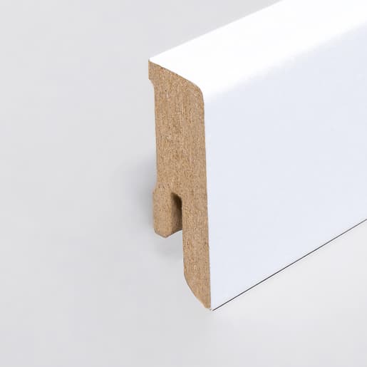 MPlus Holzleiste 2030 MP5472 16×40 MDF weiss uni Fol 9016 leicht rund