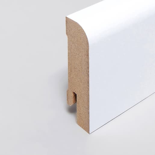 MPlus Holzleiste 2030 MP5485 18×58 MDF weiss uni Fol RAL9016 rund