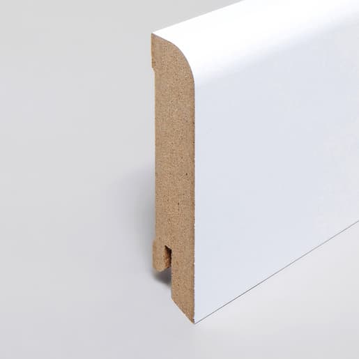 MPlus Holzleiste 2030 MP5486 18×78 MDF weiss uni Fol RAL9016 rund