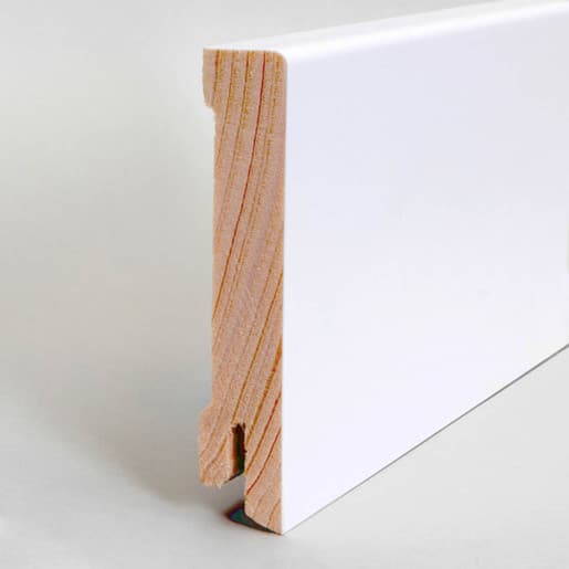 MPlus Holzleiste Objekt 2030 MP049 16×80 Fichte weiss Starkfol ca RAL 9016