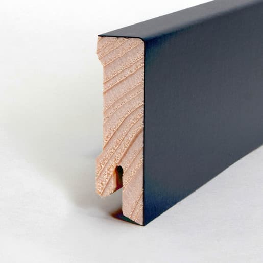 MPlus Holzleiste Objekt 2030 MP166 16×58 Fichte anthrazit Starkfol RAL 7016
