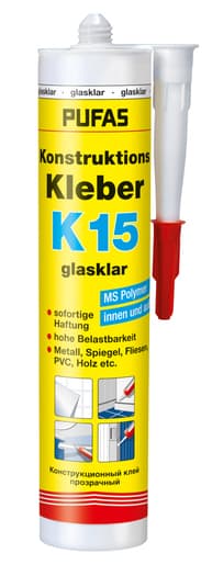 Pufas Konstruktionskleber K15 Glasklar Kartusche