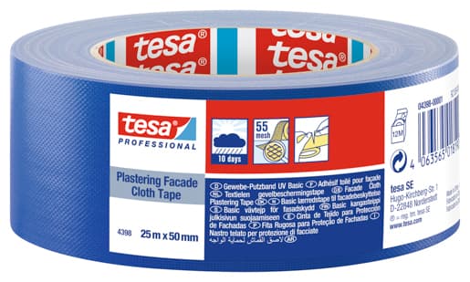 Tesa 4398 Putzband Gewebe Basic:, blau