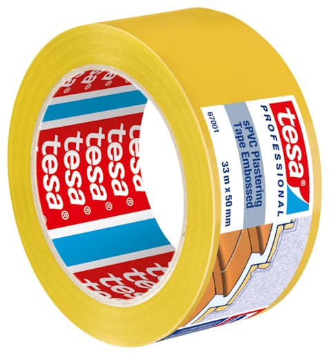 Tesa 67001 Putzband PVC quergerillt:, gelb