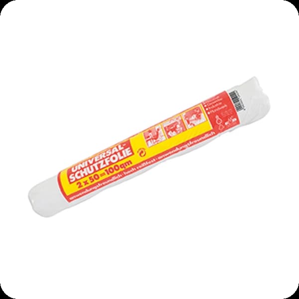 WD Abdeckfolie HDPE 16my, 2x50m Kurzrolle, transparent