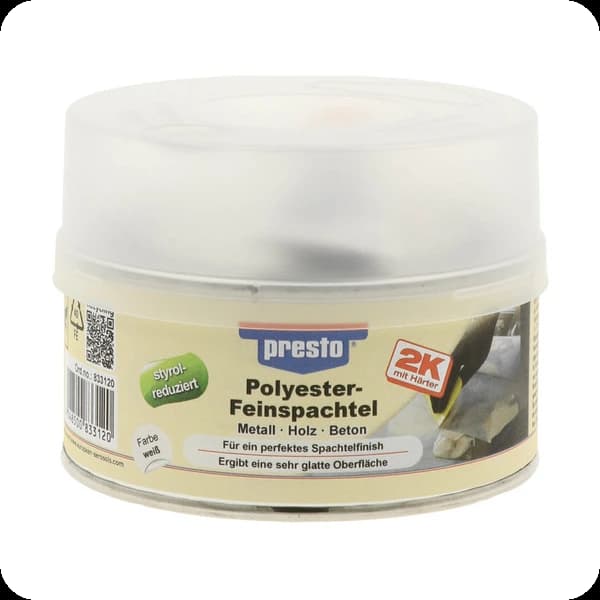 prestoflex polyester feinspachtel 500 gr 833120 mit härter