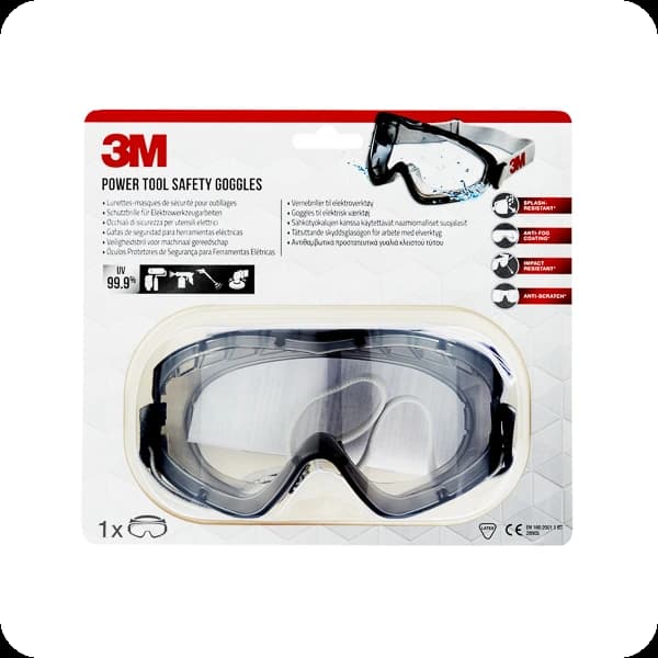 3m vollsichtschutzbrille klar, polycarbonatscheiben #2890 1