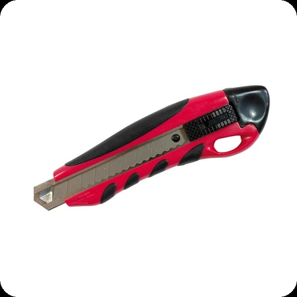 WD Cuttermesser Duoplast 18mm rot/schwarz mit Sicherheits-Stoptaste
