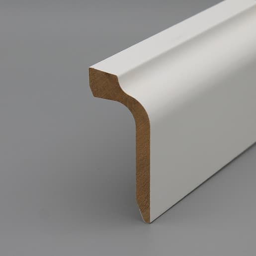 MPlus Holzleiste 2030 MP1890 41×90 Abachi weiss SF ca 9016 Heizrohr
