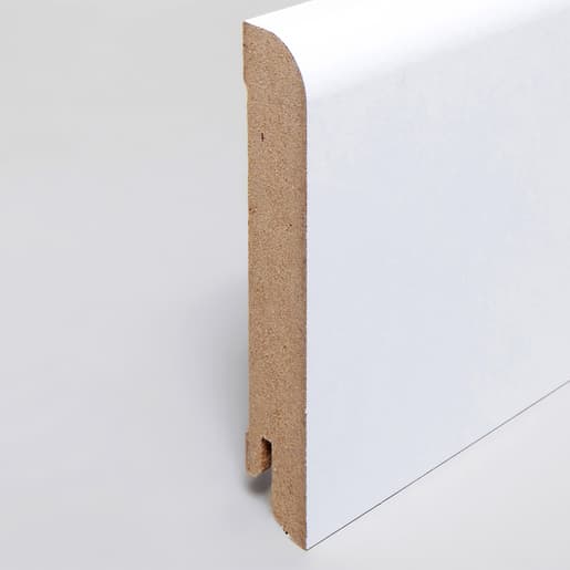 MPlus Holzleiste 2030 MP5493 18×100 MDF weiss uni Fol RAL9016 rund