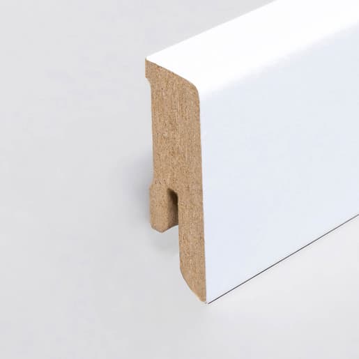 MPlus Holzleiste Objekt 2030 MP472 16×40 MDF weiss uni Folie RAL 9016