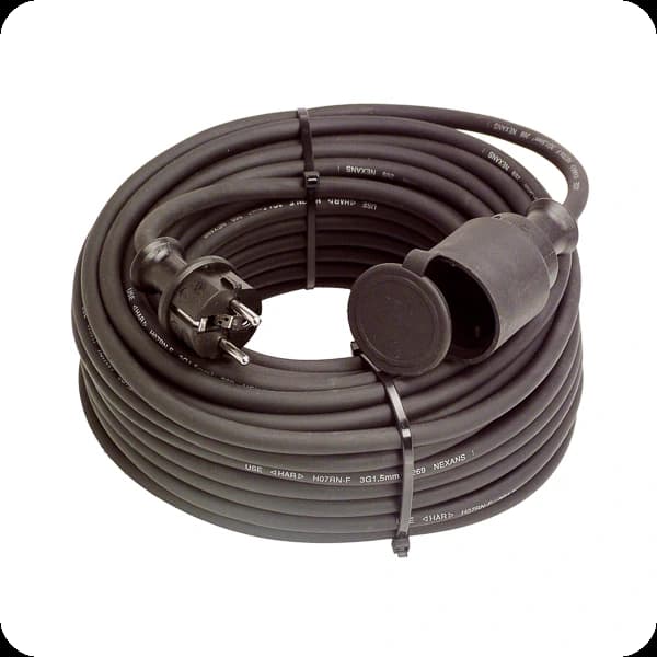 WD Verlängerungskabel 5m, 230V, 16A, 3×2,5 +Stecker +Kupplung
