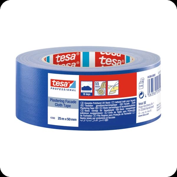 tesa 4398 putzband gewebe basic 25m: blau