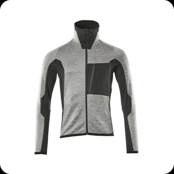 Mascot Fleecepullover mit Reißverschluss Gr.L grau-mel./schwarz #17103-316-0809