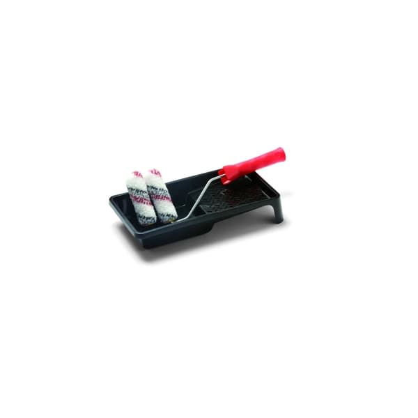 Silverline HK 10cm SET 2 Heizkörperwalzen, inkl. Bügel u. Farbwanne, 12mm Flor